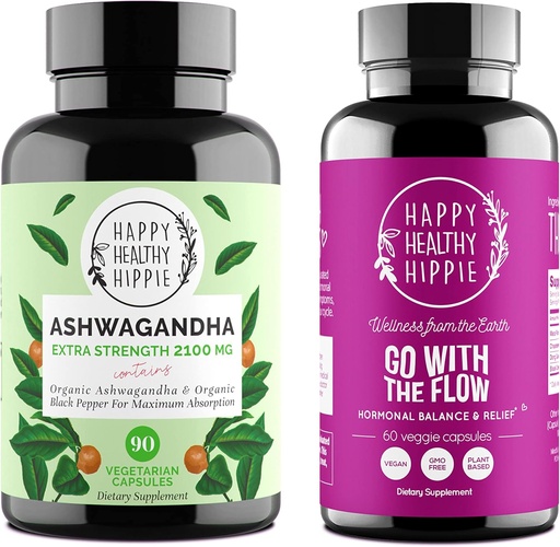 [BRSRMAAEOQPBYFY2] Happy Healthy Hippie Go with The Flow Bundle (2pk) - Go with The Flow & Ashwagandha
