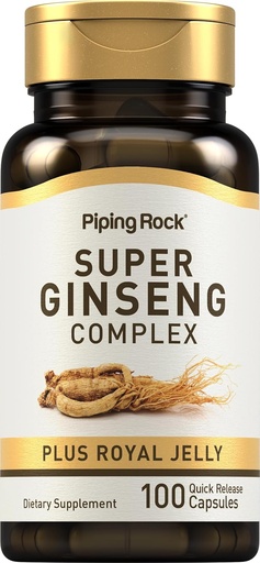 [BRSWYZYKOYBBOCI6] Piping Rock Ginseng Complex Capsules | 100 Counter |与皇家Jelly | Non-GMO,Gluten 免费补编