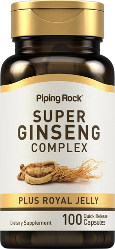 [BRSWYZYKOYBBOCI6] Piping Rock Ginseng Supplement | 100 Complex Capsules | with Royal Jelly | Non-GMO and Gluten Free Supplement