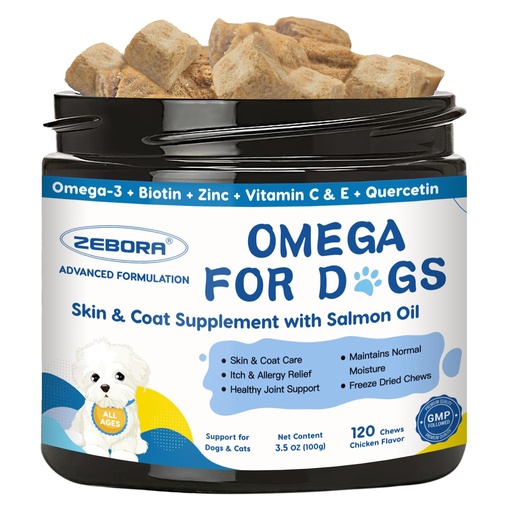 [BRSRAYAYPN6QEFA4] Omega 3 for Dogs with Salmon Oil, 120 Chewable Fish Oil for Dogs Skin and Coat - Dog Allergy Relief, Hot Spot Treatment, Anti Shedding, Hip & Joint Support with EPA & DHA, Biotin, Vitamin E
