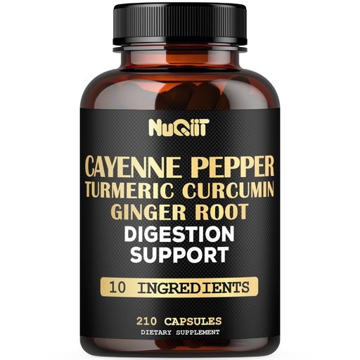 [BRSROAYZBMORAFL2] Cayenne Pepper Supplement with Turmeric Curcumin Root, Ginger Root, Ceylon Cinnamon Bark & More - Immune System, Joint Health & Digestive Health Support - 210 Capsules
