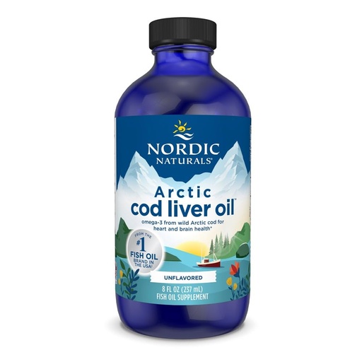 [BRSWIYA6C4FBQE3M] Nordic Naturals Arctic Cod Liver Oil, Unflavored - 8 oz - 1060 mg Total Omega-3s with EPA & DHA - Heart & Brain Health, Healthy Immunity, Overall Wellness - Non-GMO - 48 Servings