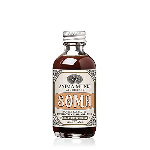 [BRSWGFI7CAPQA23A] Anima Mundi Apothecary Soma 7 Mushroom Adaptogenic Elixir - Mushroom Liquid Extract Tincture with Reishi, Chaga, Lions Mane & Cordyceps - Vegan Immune Support Tincture (2oz)