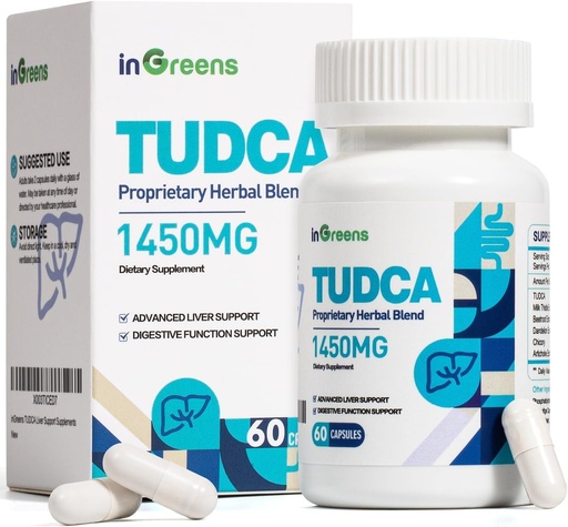 [BRSROZQQOYMRME37] 1450MG TUDCA Liver Supplement, Bile Salts Liver Support Supplement Complex, Liver Health for Liver Kidney Cleanse Detox and Repair, 60 Capsules