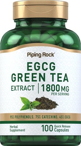[BRSWIFDQAV4R4FTE] Piping Rock EGCG Green Tea Extract 1800 mg | 100 Capsules | Standardized Supplement | Non-GMO, Gluten Free