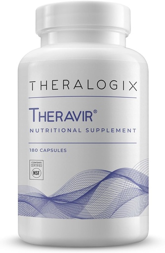 [BRSWY2YHDIGRYET3] Theralogix Theravir Immune Support Supplement - 90-Day Supply - Immune Support Supplement for Women & Men - Includes Vitamin D3, Vitamin C, Zinc, Quercetin & Melatonin - NSF Certified - 180 Capsules