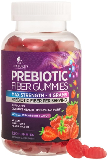 [BRSWY2YRA57GGCYZ] Fiber Gummies For Adults - Daily Digestive Health and Regularity Support - Soluble Fiber 4g Per Serving Gummy Supplement - Prebiotic Gut Support Gummy Plant Based Digestion Support - 120 Gummies