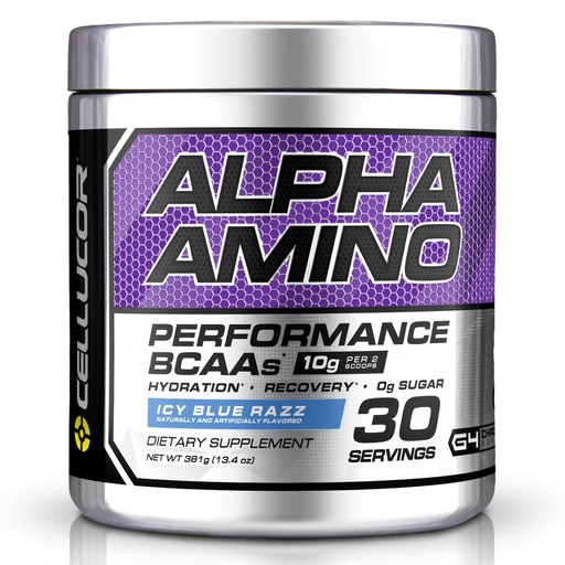 [BRSWIBAICB4AEC32] Cellucor Alpha Amino EAA & BCAA Powder | Branched Chain Essential Amino Acids + Electrolytes | ICY Blue Razz | 30 Servings