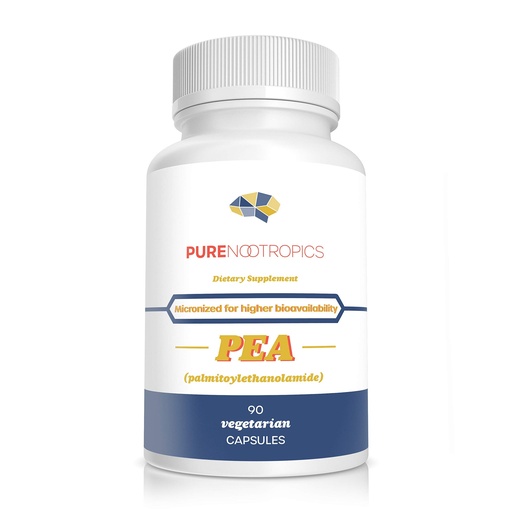 [BRSWYEIFBYOWEFDX] Pure Nootropics - Palmitoylethanolamide (Micronized Pea) 400 mg Capsules | 90 Veg Caps Value Pack | Supports Relief from Occasional Discomfort | Supports Immune System