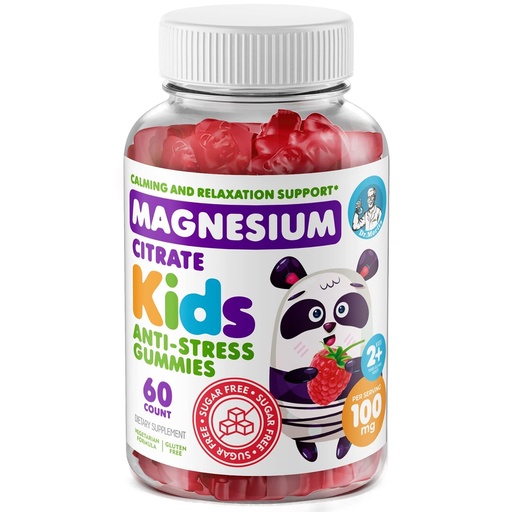 [BRSW2ZQ7C54B4HI6] DR. MORITZ Sugar-Free Calm Magnesium Gummies for Kids and Adults - Non-GMO Magnesium Citrate Gummies - Raspberry Flavor - 1-Pack (60 Count)
