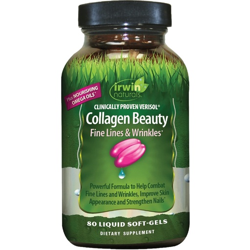 [BRSWGZI5A5YRSELA] Irwin Naturals Collagen Beauty – 80 Liquid Soft-Gels – Advanced Skin, Hair & Nail Nourishment