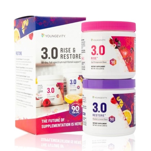 [BRSRAGAECUCAAA3B] Youngevity Beyond Tangy Tangerine 3.0 Rise & Restore | Dual-System Supplement for Day & Night | Natural Energy, Cognitive Immune & Digestive Support | Acai Pomegranate & Raspberry Lemon