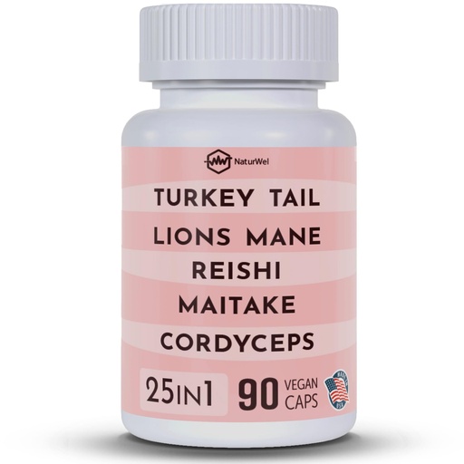 [BRSROGIOAAHROFDB] Turkey Tail 3000mg Lions Mane 3000mg Reishi 1500mg Mushroom Blend with Chaga Maitake Cordyceps Shiitake Field | Mushroom Blend | Focus Pills - 90 Count (90 Count Pack of 1)