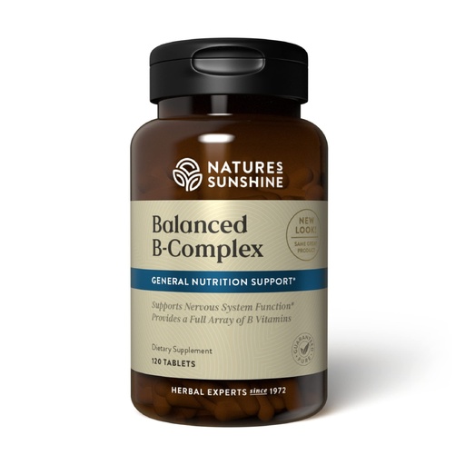 [BRSWIZTROIHRAYDM] Nature's Sunshine Balanced B Complex, 120 Tablets | B Complex Vitamins to Support Digestion and Nervous System Health with Vegetarian Formula