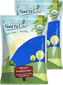 [BRSRMFT3B4IAGDLV] Food to Live Organic Blue Spirulina Powder, 16 Pounds – Non-GMO, Pure Raw Blue-Green Algae Extract, Vegan, Non-Irradiated, Great for Juices, Smoothies, Shakes, Drinks, and Food Coloring