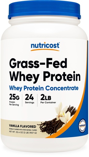[BRSWGZQRAQAWC33O] Nutricost Grass-Fed Whey Protein Concentrate (Vanilla) 2LBS - Undenatured, Non-GMO, Gluten Free