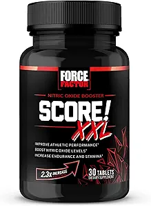 [BRSWYEANOAIAI2DL] FORCE FACTOR Score! XXL Nitric Oxide Booster Supplement for Men with L-Citrulline, Horny Goat Weed, Black Maca, & Tribulus Terrestris to Increase Stamina, Energy, and Physical Performance, 30 Tablets