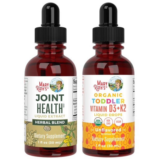 [BRSRA2QDDMOQKGY2] MaryRuth Organics Joint Health Liquid & Vitamin D3+K2 Drops for Toddlers | USDA Organic & Clean Label Project Verified® | Vitamins for Calcium, Joints, and Bone Support | Vegan, Non-GMO, Gluten Free