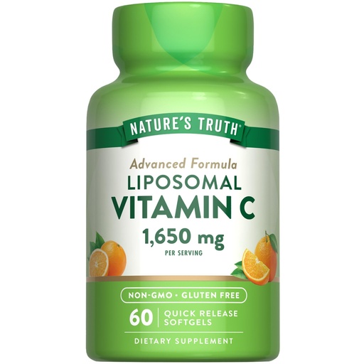 [BRSRMGD6CEHR6AYU] Nature's Truth Liposomal Vitamin C | 1650mg | 60 Softgels | Non-GMO & Gluten Free Supplement