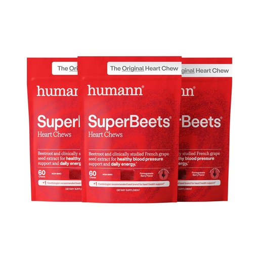 [BRSRAHQZAQJQAG3B] HumanN SuperBeets Heart Chews, Beet Root Powder Support Energy Supplement, Nitric Oxide and Blood Pressure Support, Grape Seed Extract & Non-GMO, Heart Health, Pomegranate Berry Flavor, 180 Count