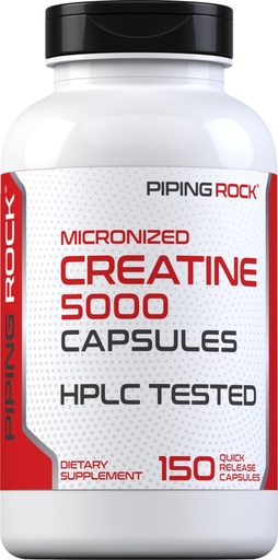 [BRSRAYYKC4BAE3DG] Piping Rock Creatine Monohydrate Capsules | 5000mg | 150 Pills | Micronized Supplement for Men and Women | Non-GMO, Gluten Free