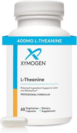 [BRSWIFYTPMOQOCTE] XYMOGEN L-Theanine - Patented Suntheanine L theanine 400mg Per Serving - Amino Acid Supplement to Support Calm + Relaxation Without Drowsiness, Liver Health (60 Capsules)