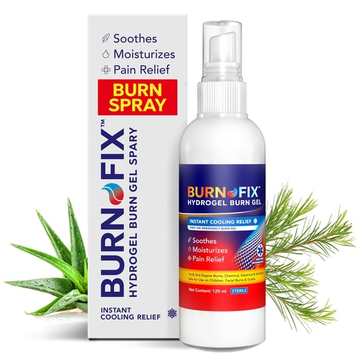 [BRSRAEI6OAHWK33D] BurnFix® Hydrogel Burn Spray – 120 ml Instant Cooling Relief for 1st & 2nd Degree Burns, Sunburns & Scalds | Doctor-Recommended Moisturizing First Aid Essential for Kids & Adults