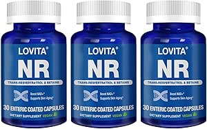 [BRSRAGL7CN5BAYA4] Lovita NR (Nicotinamide Riboside) 350 mg, NAD Supplement with Trans-Resveratrol and Betaine, Promote NAD Plus Levels, Healthy Aging, 30 Vegan Enteric-Coated Capsules
