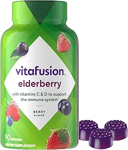 [BRSWYGQYOJ5QAGY2] Vitafusion Elderberry Gummy Vitamins, 90ct Elderberry Gummy Vitamins, Chewables, 90 Count