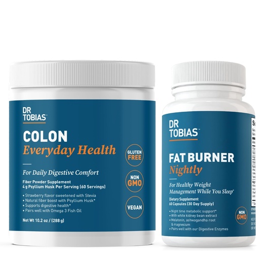 [BRSRAHA3AUDR4CTG] Dr. Tobias Colon Everyday Health and Fat Burner Nightly, Daily Digestive & Night Time Metabolic Support, Curb Cravings, Boost Energy & Gut Health, Non-GMO