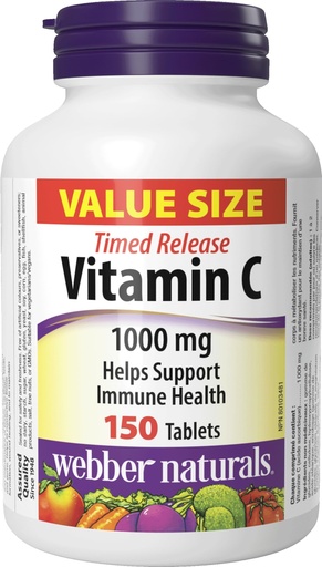 [BRSW2H36AQPAKFDZ] Webber Naturals Vitamin C Timed Release 1000mg, 150 tabs
