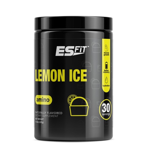 [BRSRMYDQAVYAAH3L] Amino Powder - Pre and Post Workout with Electrolytes - BCAA 2:1:1 Ratio, Amino Acids, Superior Taste, Tested and Certified, Lemon Ice, 30 Servings