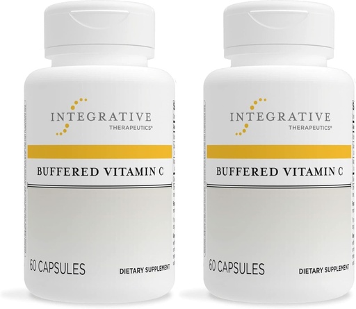 [BRSRMHD7CQMBMHQ6] Integrative Therapeutics Buffered ויטמין C - תוספת תמיכה אנטי-חמצן עבור עור בריא & Connective Tissues* - טבעוני & Gluten-Free - 60 קפסולות (2 Pack)