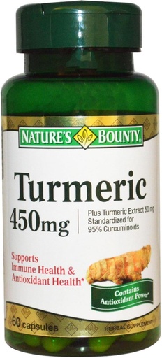 [BRSRMHY7BMCBU333] Nature's Bounty Turmeric Capsules 60 Capsules (Pack of 2)