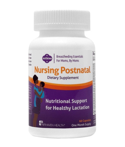 [BRSWIZYBAYGAGEA5] Milkies Fairhaven Health Nursing Postnatal Vegetarian Supplement for Breastfeeding Women with Vitamin D and B, Nutritious Breast Milk Multivitamin - Gluten and Dairy Free - 1 Month Supply