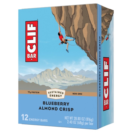 [BRSWIHA2AUFQYAL2] CLIF BAR - Blueberry Almond Crisp - Made with Organic Oats - Non-GMO - Plant Based - Energy Bars - 2.4 oz. (12 Pack)