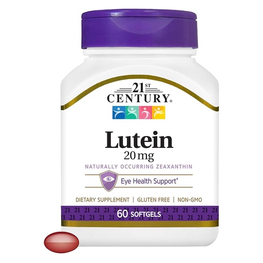 [BRSWIZQCBADB23TA] 21st Century Lutein, 20 mg, 60 Softgels