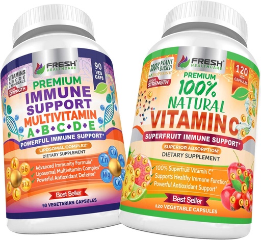 [BRSWYBAOB4CBGH3U] FRESH HEALTHCARE Immune Multivitamin and Natural Vitamin C - Bundle