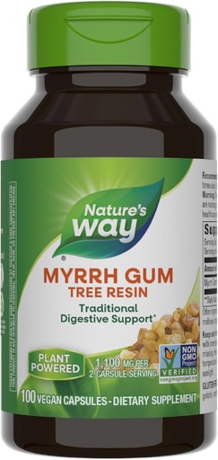 [BRSWIYQ2PN7QA3DI] Nature's Way Myrrh Gum Tree Resin, Traditional Digestive Support*, 1,100mg Per Serving, 100 Capsules (Packaging May Vary)