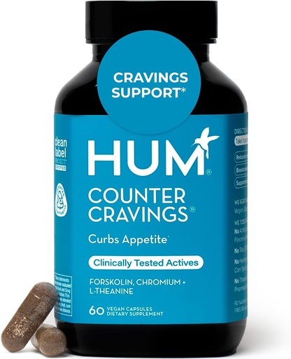 [BRSWYH3RO54GMEQ3] HUM Counter Cravings Chromium Supplements with L Theanine, Seaweed Extract & Forskolin to Help Support Appetite, Cravings, and Routines, Gluten Free, Caffeine Free Formula, 60 Vegan Capsules
