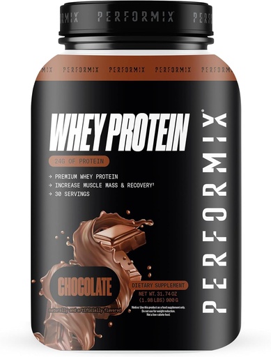 [BRSRMAQQCENBSELG] PERFORMIX - Whey Protein Isolate Blend - 24g of Protein - 5.4g of BCAAs - 110 Calories - Muscle Building & Post Workout Recovery - 100% Whey Protein Powder - 1.98 lbs - 30 Servings - Chocolate