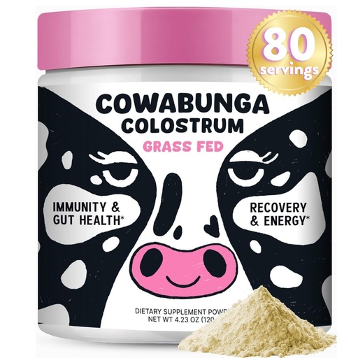 [BRSRAYYKDF7RGFDL] SonoHealth Cowabunga Colostrum - Premium, Pure & Unaltered Colostrum Powder Supplement - for Immune Support, Gut Health, Muscle Recovery & Wellness - Kosher & Halal Certified Calostro
