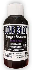 [BRSRAEILOECQGF35] Sweet Grape Long Shot - 4 Pack - Nitric Oxide Booster, Caffeine, Nootropics, Electrolytes, Amino Acids - Natural Endurance and Performance Enhancement