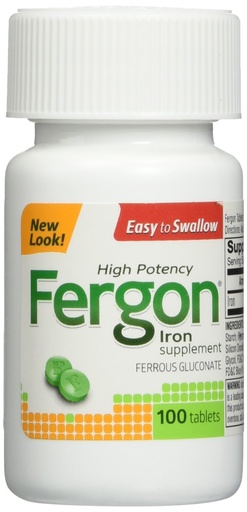 [BRSWICQEOECGG2T4] Fergon High Potency Iron Supplement Tablets, 100 Count