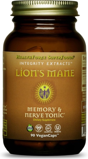 [BRSWYZY5CMBGECTL] HealthForce Superfoods Integritāte Ekstrakts Lion's Mane – Kapsulas - 90 Vegan kapsulas