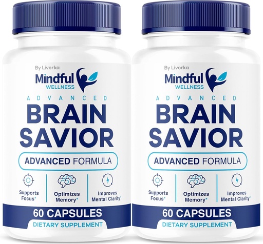[BRSRABQYBACBOELJ] (2 Pack) Mindful Wellness Advanced Brain Savior Capsules, Official Mindful Wellness Supplement Pills, Mindful Wellness Support Capsules Premium Formula - All Natural Pills, 120 Capsules for 2 Months