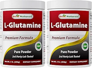 [BRSW2AYNOVYGMETH] Best Naturals L-Glutamine Pure Powder 1 LB (1 LB (Pack of 2))