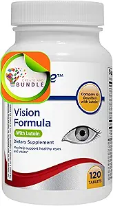 [BRSRAZYLDIHQYAYV] Equate Vision Formula with Lutein - Advanced Eye Health Dietary Supplement, 120 Tablets - Supports Vision Clarity, Antioxidant Protection, and Eye Wellness + Create Sticker