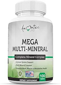 [BRSWYAD2CAIGACLH] Aamatec Life Multi Minerals Supplement Complete Mineral Complex with Vitamin D3, Calcium, Magnesium, Zinc & Iodine Bone, Muscle, Metabolism & Immune Support Mega Multi-Mineral Supplement 100 Tablets