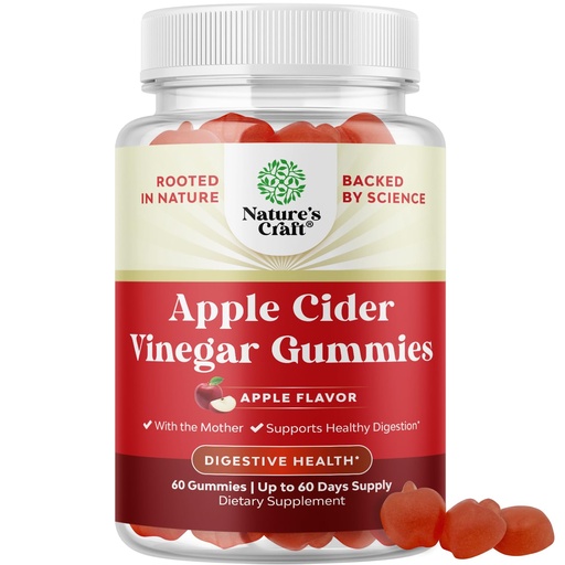 [BRSWYZ3RBBYQIA3U] Apple Cider Vinegar Gummies for Weight Loss - Cleanse & Detox Gummies for Gut Health, Bloating & Energy Support - ACV Chews with B12 Vitamin, B6 & Pomegranate for Better Metabolism - 60 Count